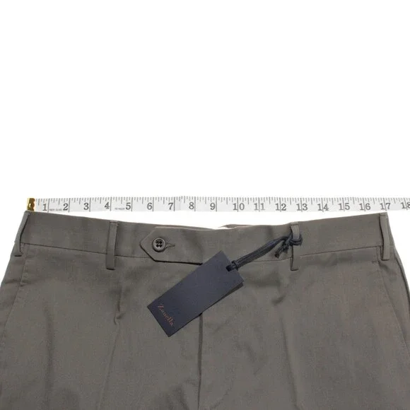 Zanella NWT Chinos / Casual Pants Size 34 US Parker In Solid Gray Cotton Blend